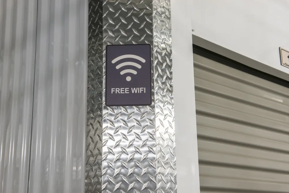 Free wifi sign at Storage Center at Craig Ranch.