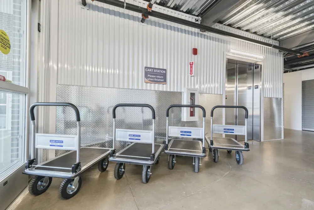 Dollies and carts at Southlake Storage facility.