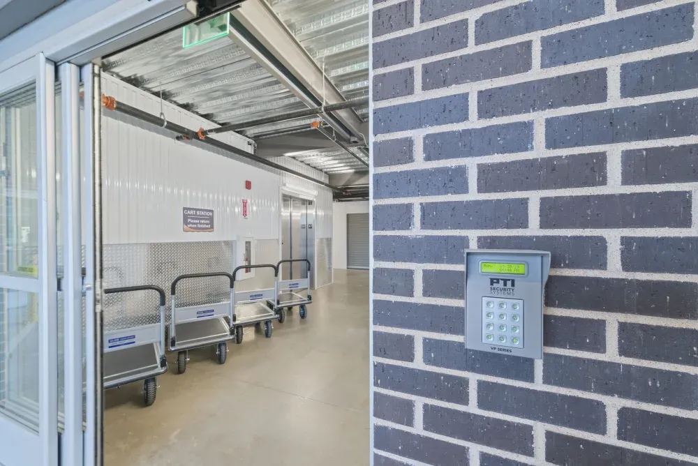 Keypad door access at Southlake Storage.
