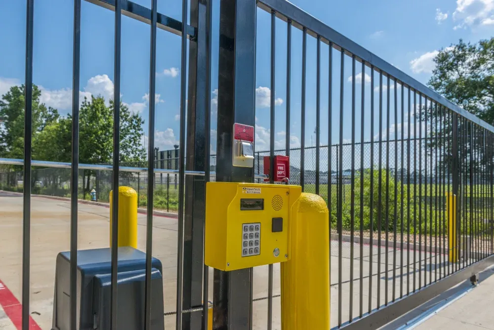 Keypad entry at Valley Ranch Storage facility.