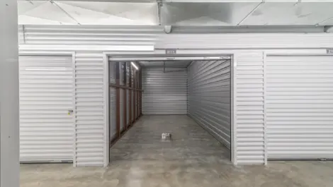 Indoor large storage unit at Memorial Drive Storage.