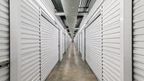 Indoor storage aisle at Memorial Drive Storage.