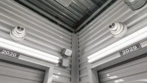 Security cameras at Memorial Drive Storage.