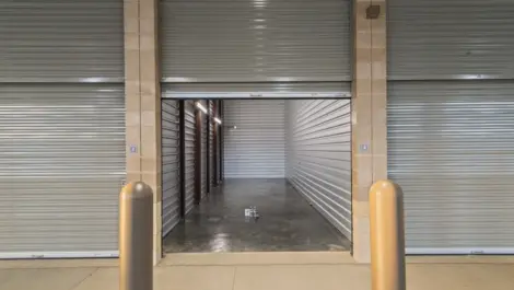 Opened indoor storage unit at Memorial Drive Storage.