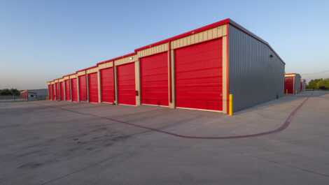 Drive-up, enclosed storage units for RVs, trailers, and boats.