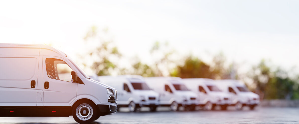 Business vans are put in vehicle storage in a self storage facility in Houston, TX.