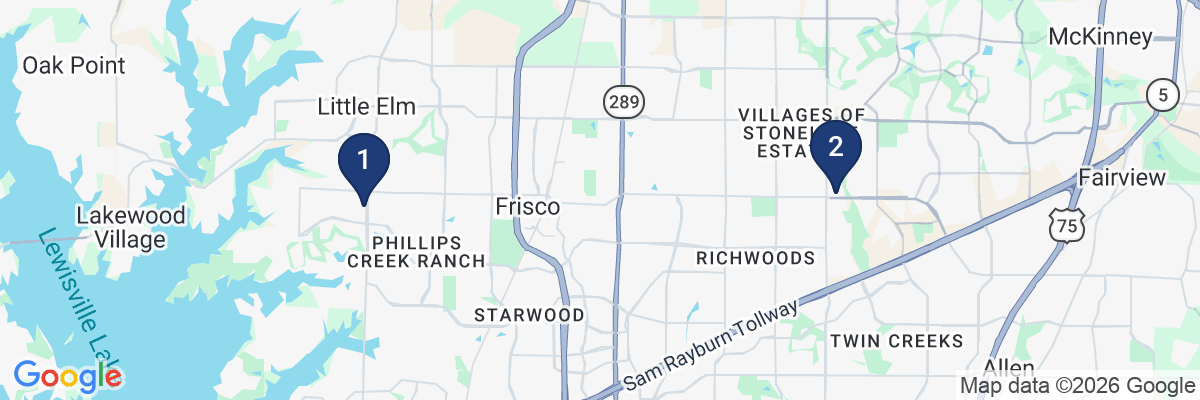 Map showing facility locations