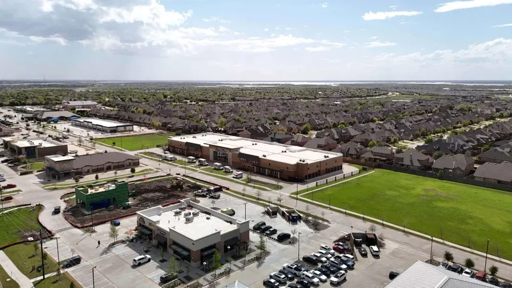 Aerial view of Frisco Self Storage.