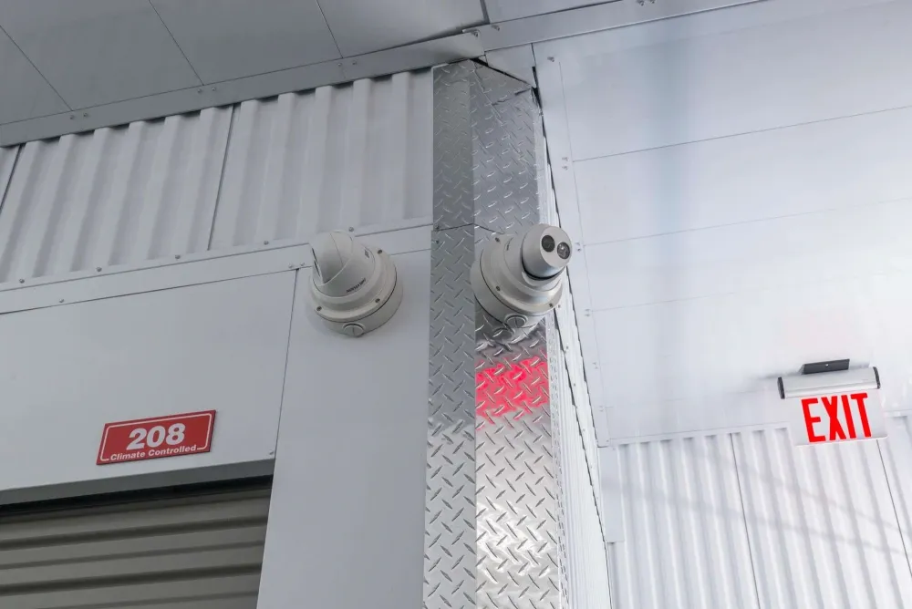 Indoor security cameras at Frisco Self Storage.